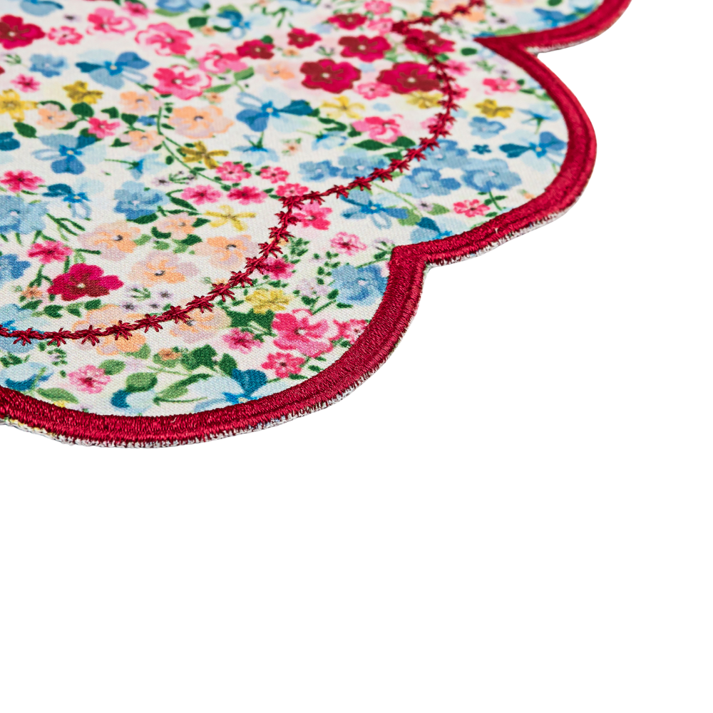 Conjunto de jogos americanos e guardanapos mini flowers light blue