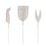 set slim de talheres para queijo inox e off white ferdan home a