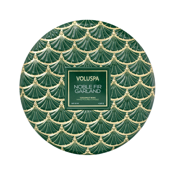 vela lata 3 pavios 60h noble fir garland voluspa ferdan home a