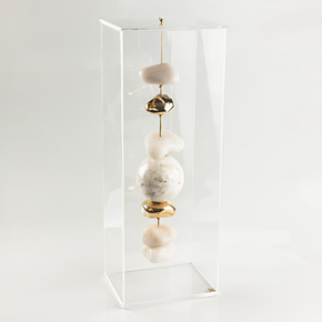 caixa de acrilico gg esfera de granito e quartzo branco ferdan home a