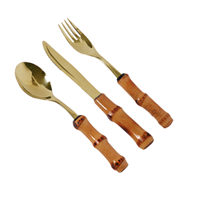 conjunto de talheres de mesa bambu gold ferdan home