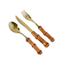 conjunto de talheres de sobremesa bambu gold ferdan home