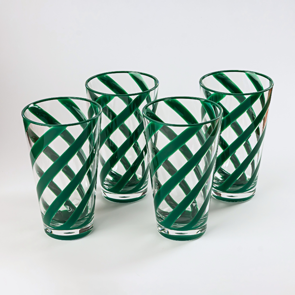 conjunto de 4 copos de acrilico long drink twister verde ferdan home b