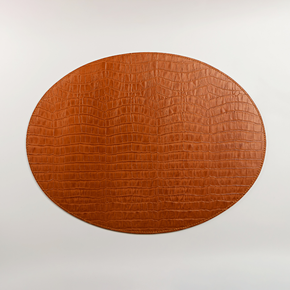 jogo americano croco oval em couro caramelo ferdan home a