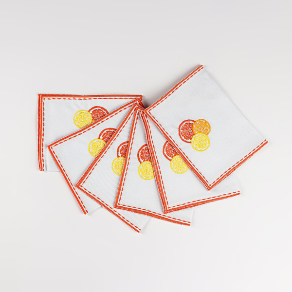 set de guardanapos para coquetel citrica ferdan home c