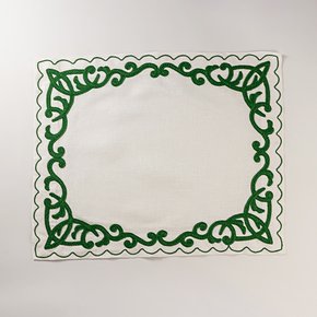 jogo americano bordado ornato esmeralda ferdan home a