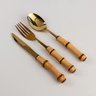 conjunto de talheres de mesa bambu gold ferdan home a