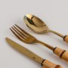 conjunto de talheres de mesa bambu gold ferdan home b
